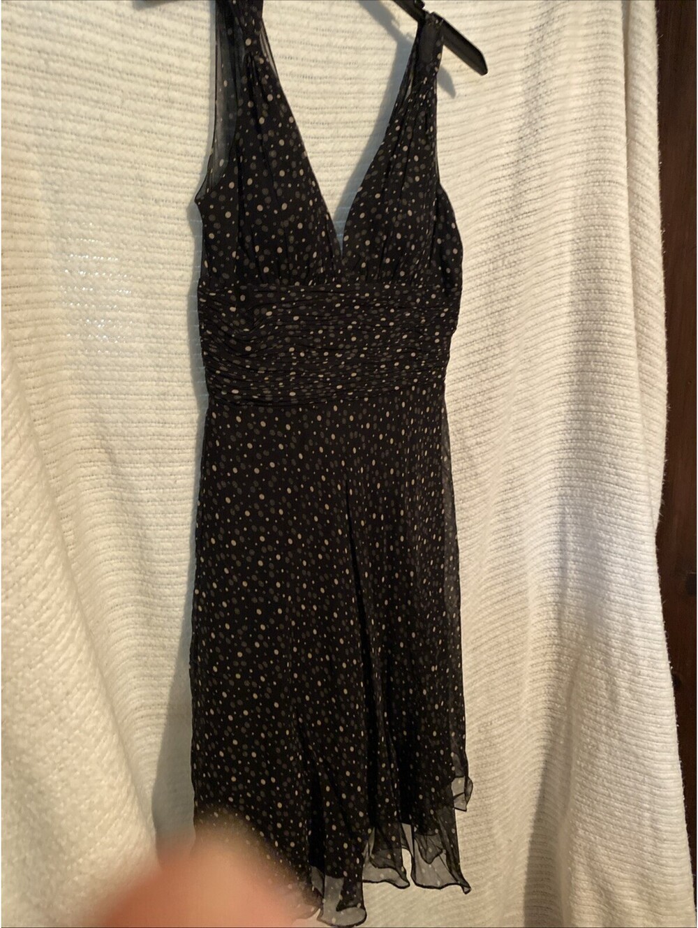 White house black market, black printed silk dress Size 6